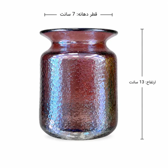 گلدان شیشه‌ای دکوراتیو رومیزی مدل آراز سایز 13