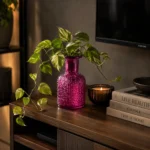 گلدان ساحل دکوری شیشه‌ای رنگی ۱۵ سانتی‌متر