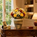گلدان شیشه‌ای دکوراتیو رومیزی مدل ترنم سایز 24 و 31