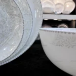 سرویس ظروف غذاخوری آرکوپال گلدن اپال 26 پارچه طرح گلبهار کرمی