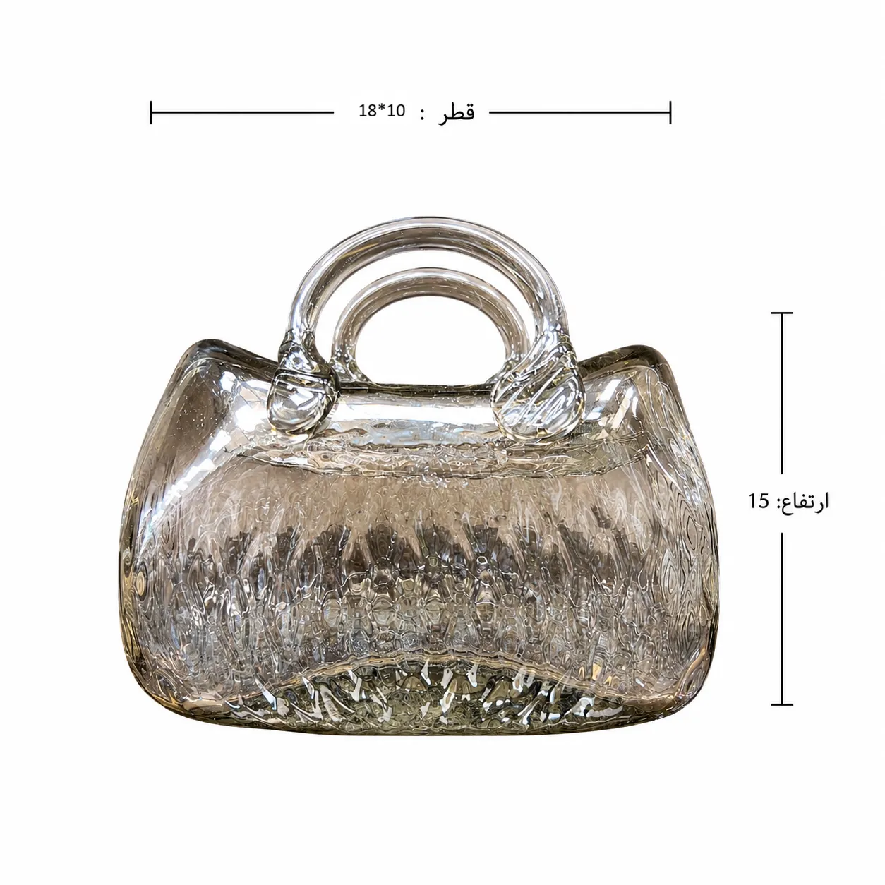 جا دستمالی شیشه ای دسته دار صنایع دستی